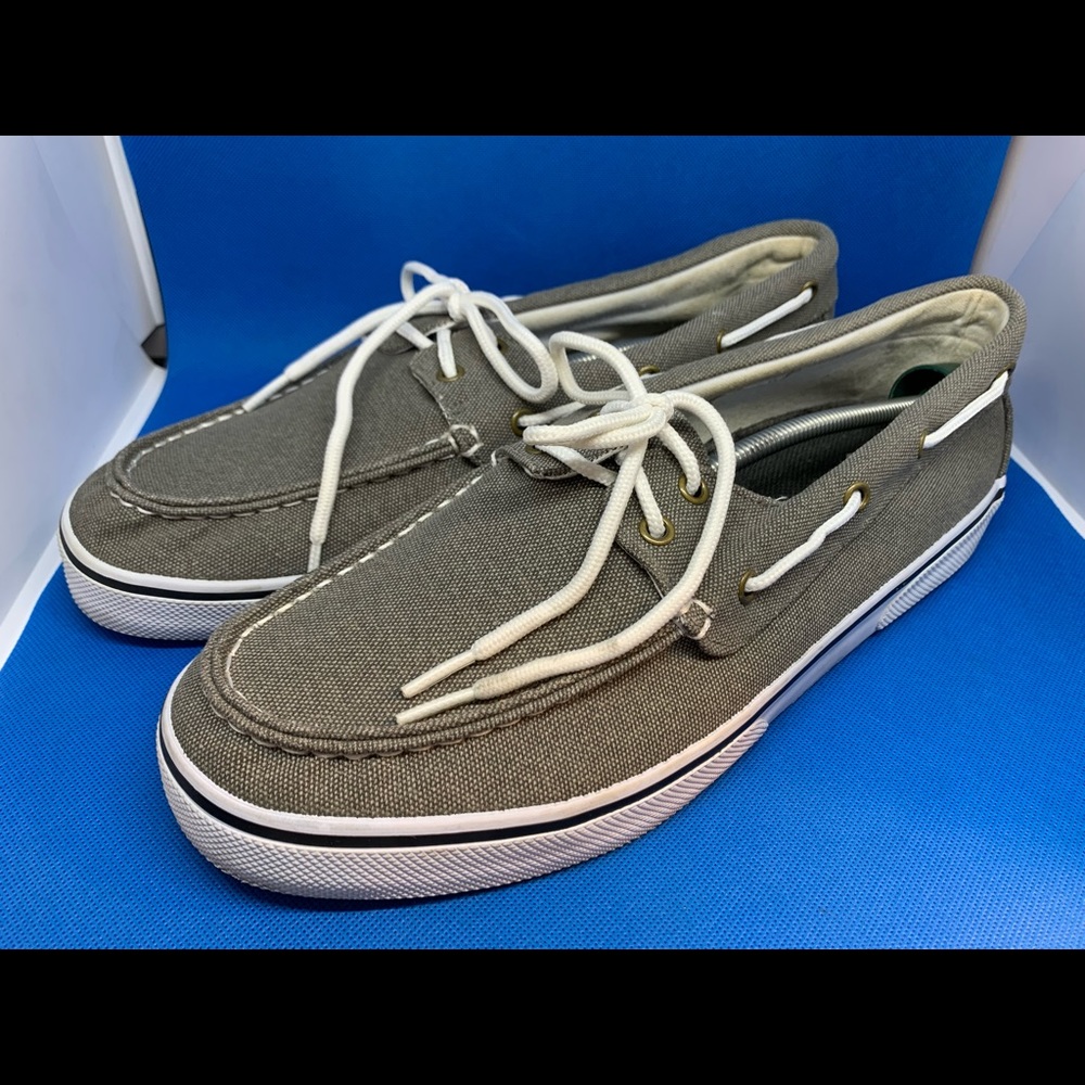 ST.JOHN'S BAY Gray Canvas Casual Memory Foam Boat Shoes Men's Size 13 M. - Picture 5 of 11